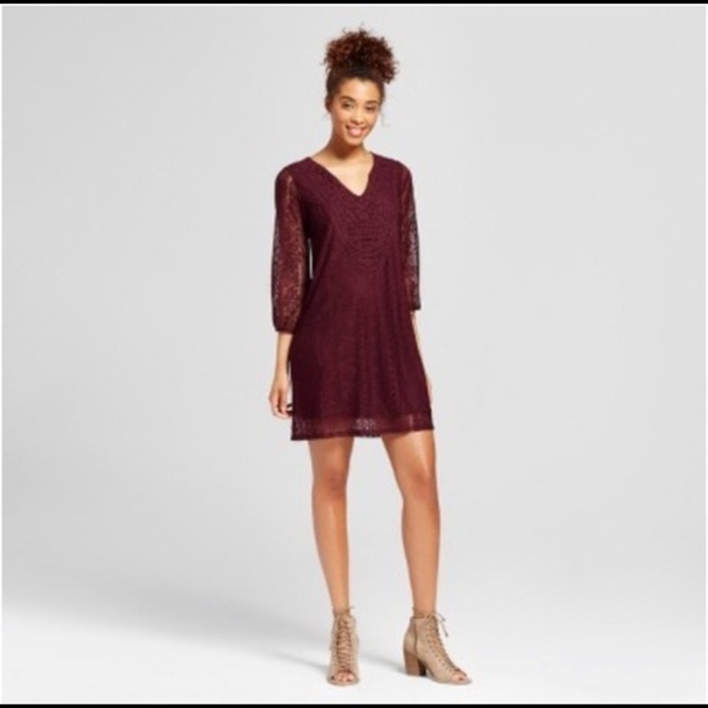 Burgundy dress long sleeve